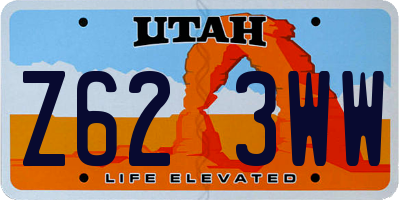 UT license plate Z623WW