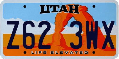 UT license plate Z623WX