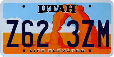 UT license plate Z623ZM