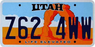 UT license plate Z624WW