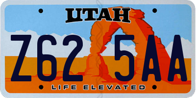 UT license plate Z625AA