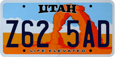 UT license plate Z625AD