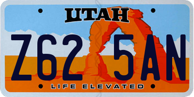 UT license plate Z625AN