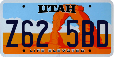 UT license plate Z625BD