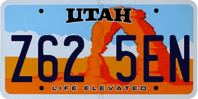 UT license plate Z625EN