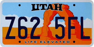UT license plate Z625FL