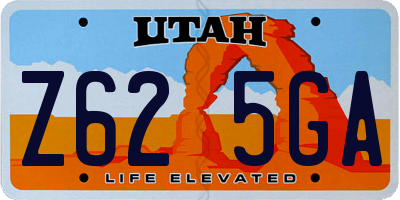 UT license plate Z625GA