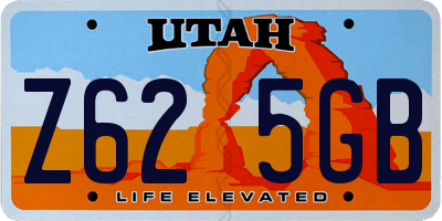 UT license plate Z625GB