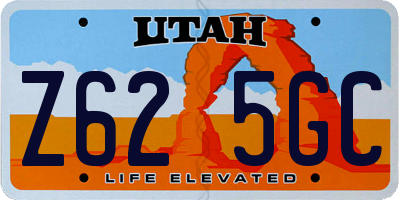 UT license plate Z625GC