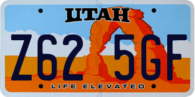 UT license plate Z625GF