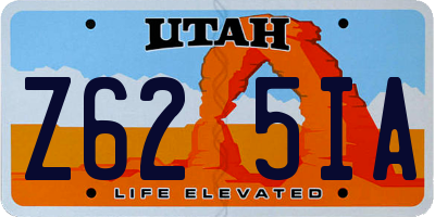 UT license plate Z625IA