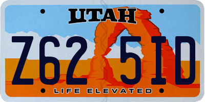 UT license plate Z625ID