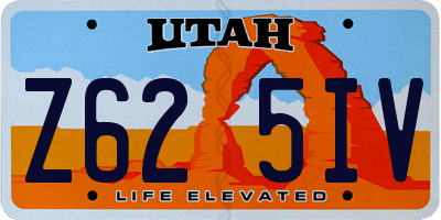 UT license plate Z625IV