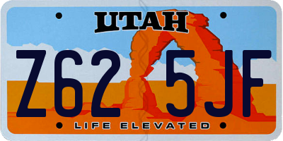 UT license plate Z625JF