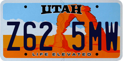 UT license plate Z625MW
