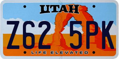 UT license plate Z625PK