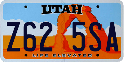 UT license plate Z625SA