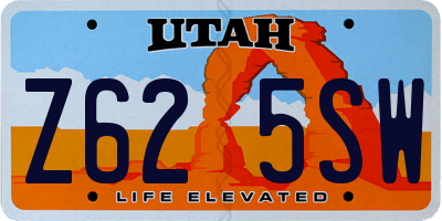 UT license plate Z625SW