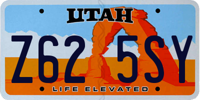 UT license plate Z625SY