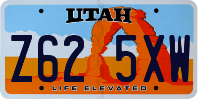 UT license plate Z625XW