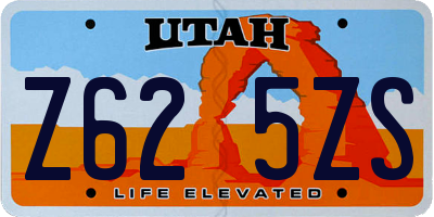 UT license plate Z625ZS