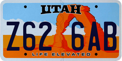 UT license plate Z626AB