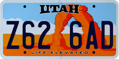 UT license plate Z626AD