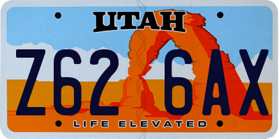UT license plate Z626AX