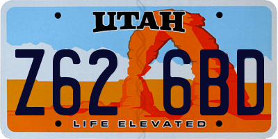 UT license plate Z626BD