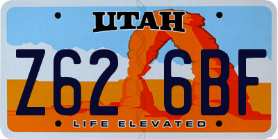UT license plate Z626BF