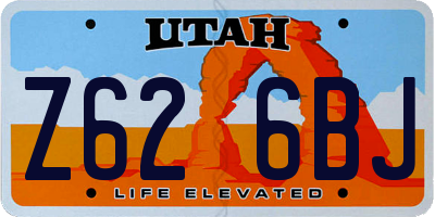 UT license plate Z626BJ