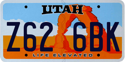 UT license plate Z626BK