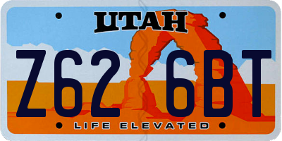 UT license plate Z626BT