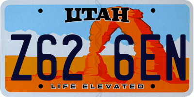 UT license plate Z626EN