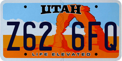 UT license plate Z626FQ