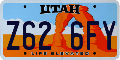 UT license plate Z626FY