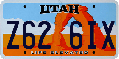UT license plate Z626IX