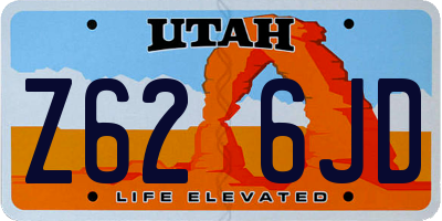 UT license plate Z626JD