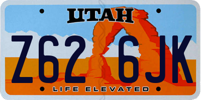 UT license plate Z626JK