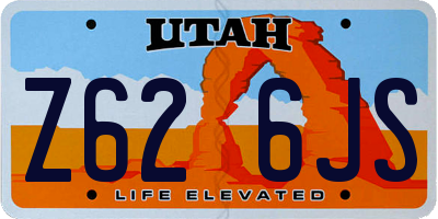 UT license plate Z626JS