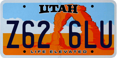 UT license plate Z626LU