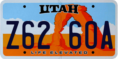 UT license plate Z626OA