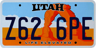 UT license plate Z626PE