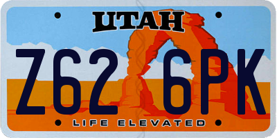 UT license plate Z626PK