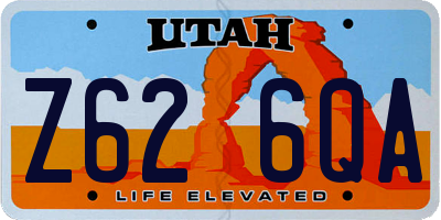 UT license plate Z626QA