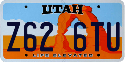 UT license plate Z626TU