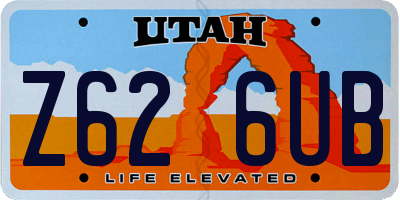 UT license plate Z626UB