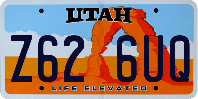 UT license plate Z626UQ