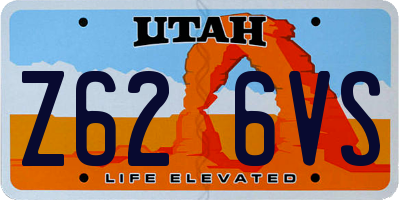UT license plate Z626VS