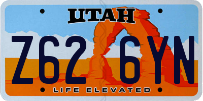 UT license plate Z626YN